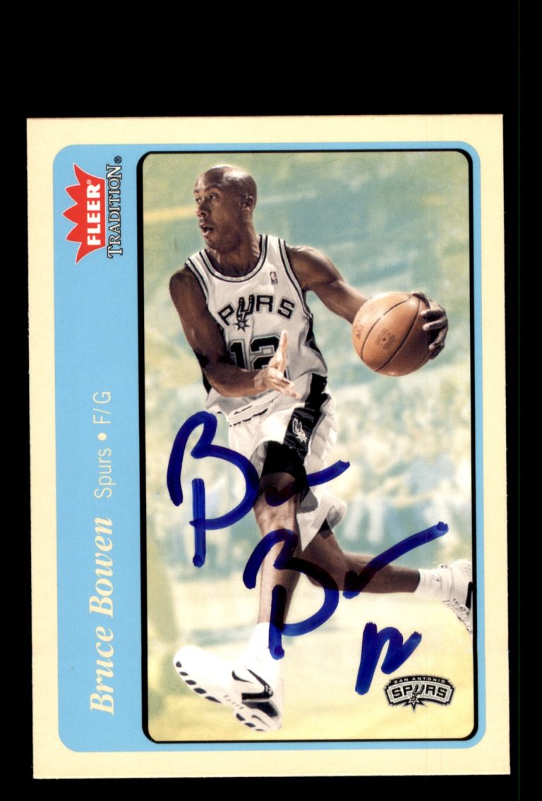 Signed Basketball Card Auto Bruce Bowen 2004-05 Fleer Tradition #148 Spurs Blue