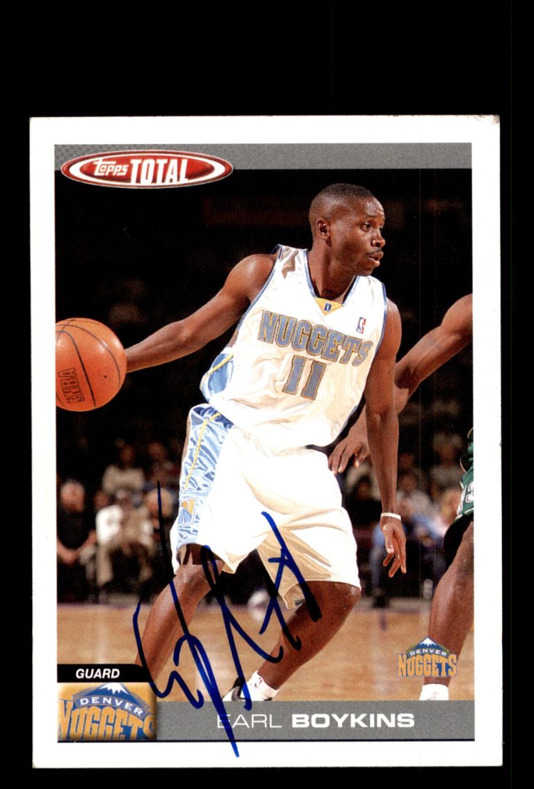 Signed Basketball Card Auto Earl Boykins 2004-05 Topps Total #34 Denver Nuggets