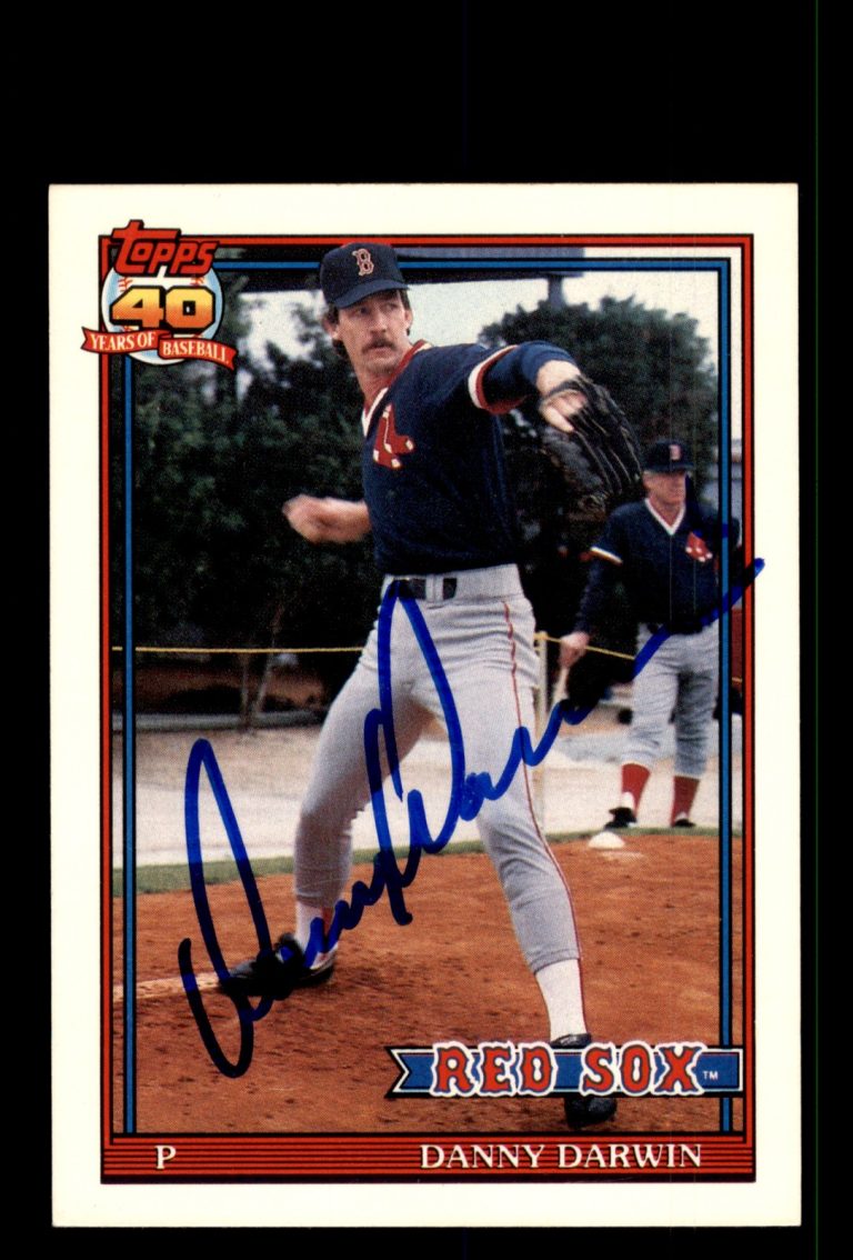 Signed Baseball Card Auto Danny Darwin 1991 Topps Traded #26T Tiffany Red Sox