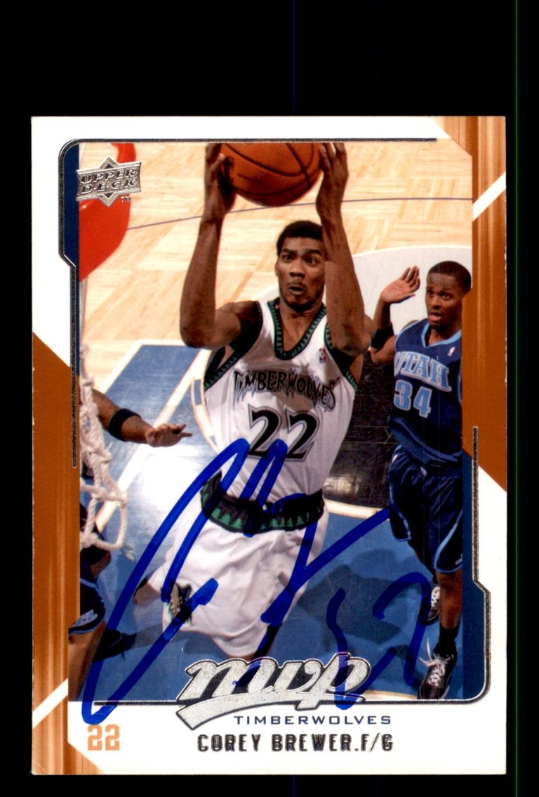 Signed Basketball Card Auto Corey Brewer 2008-09 Upper Deck MVP #92