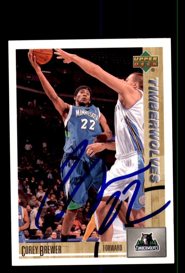 Signed Basketball Card Auto Corey Brewer 2008-09 Upper Deck Lineage #186