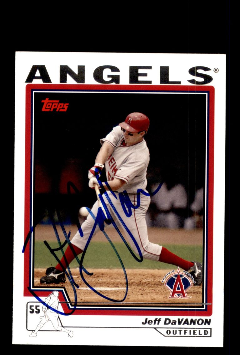 Signed Baseball Card Auto Jeff Davanon 2004 Topps #474 Anaheim Angels