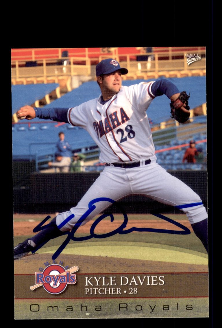 Signed Baseball Card Auto Kyle Davies 2008 MultiAd Omaha Royals #8 Omaha Royals