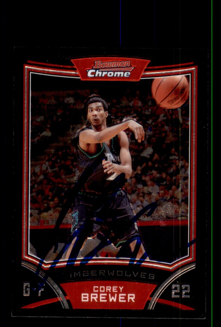 Signed Basketball Card Auto Corey Brewer 2008-09 Bowman Chrome #17