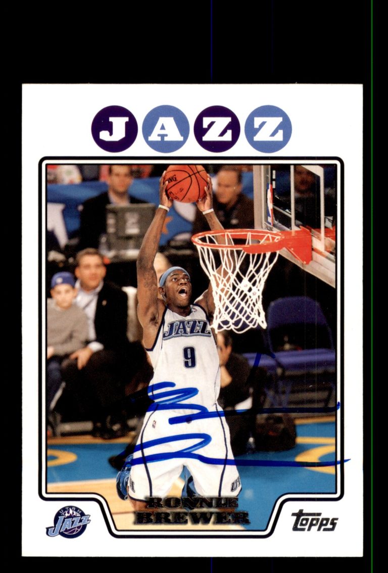 Signed Basketball Card Auto Ronnie Brewer 2008-09 Topps #99 Utah Jazz