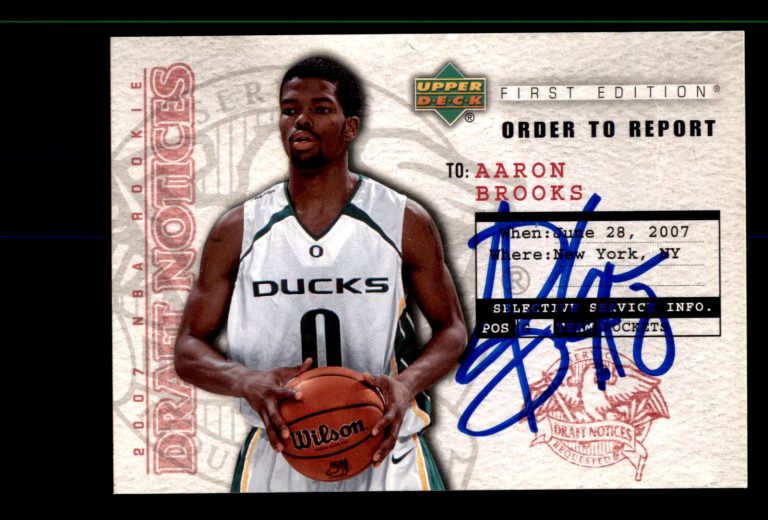 Signed Basketball Card Auto Aaron Brooks 2007-08 Upper Deck First Edition #DN24