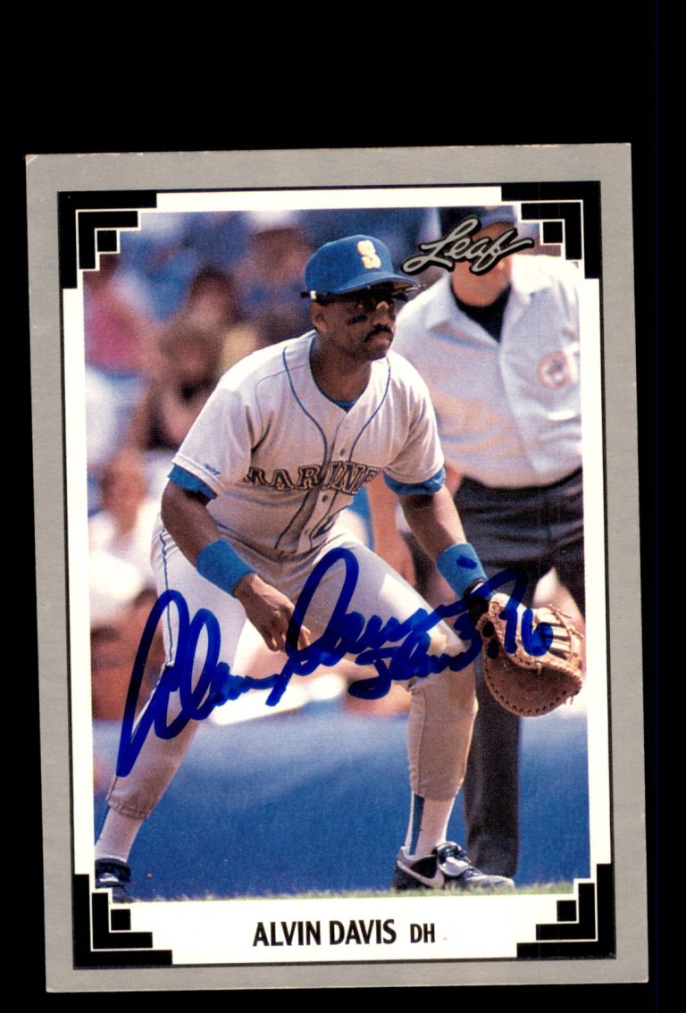Signed Baseball Card Auto Alvin Davis 1991 Leaf #429 Seattle Mariners