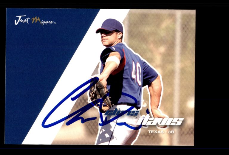 Signed Baseball Card Auto Chris Davis 2008 Just Autographs #15 Texas Rangers