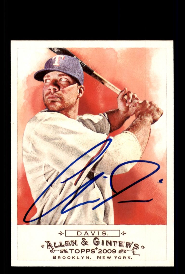 Signed Baseball Card Auto Chris Davis 2009 Topps Allen & Ginter #188 Rangers