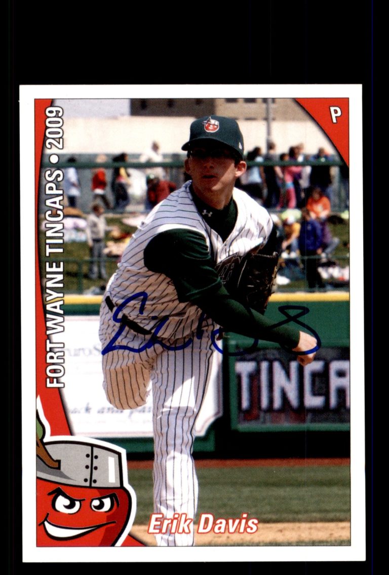 Signed Baseball Card Auto Erik Davis 2009 Grandstand Fort Wayne TinCaps