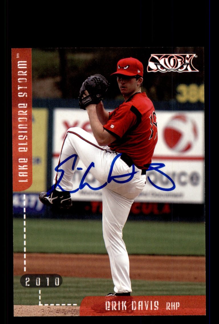 Signed Baseball Card Auto Erik Davis 2010 Grandstand Lake Elsinore Storm