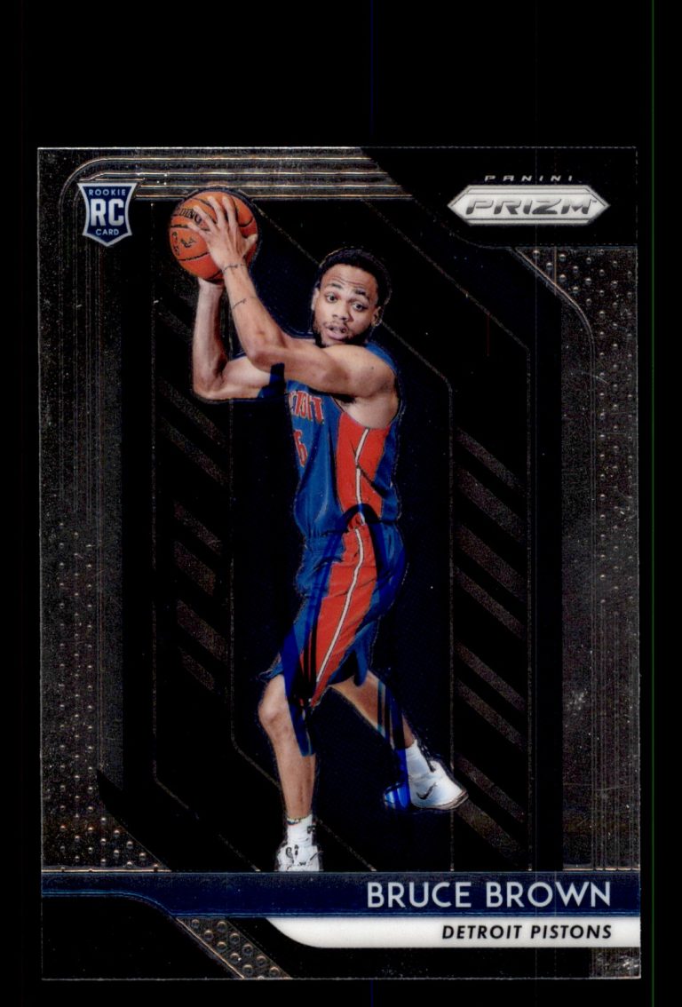 Signed Basketball Card Auto Bruce Brown 2018-19 Panini Prizm #132 Pistons