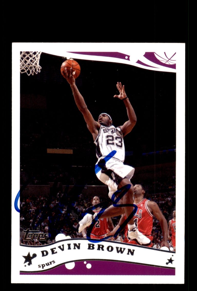 Signed Basketball Card Auto Devin Brown 2005-06 Topps #191 San Antonio Spurs