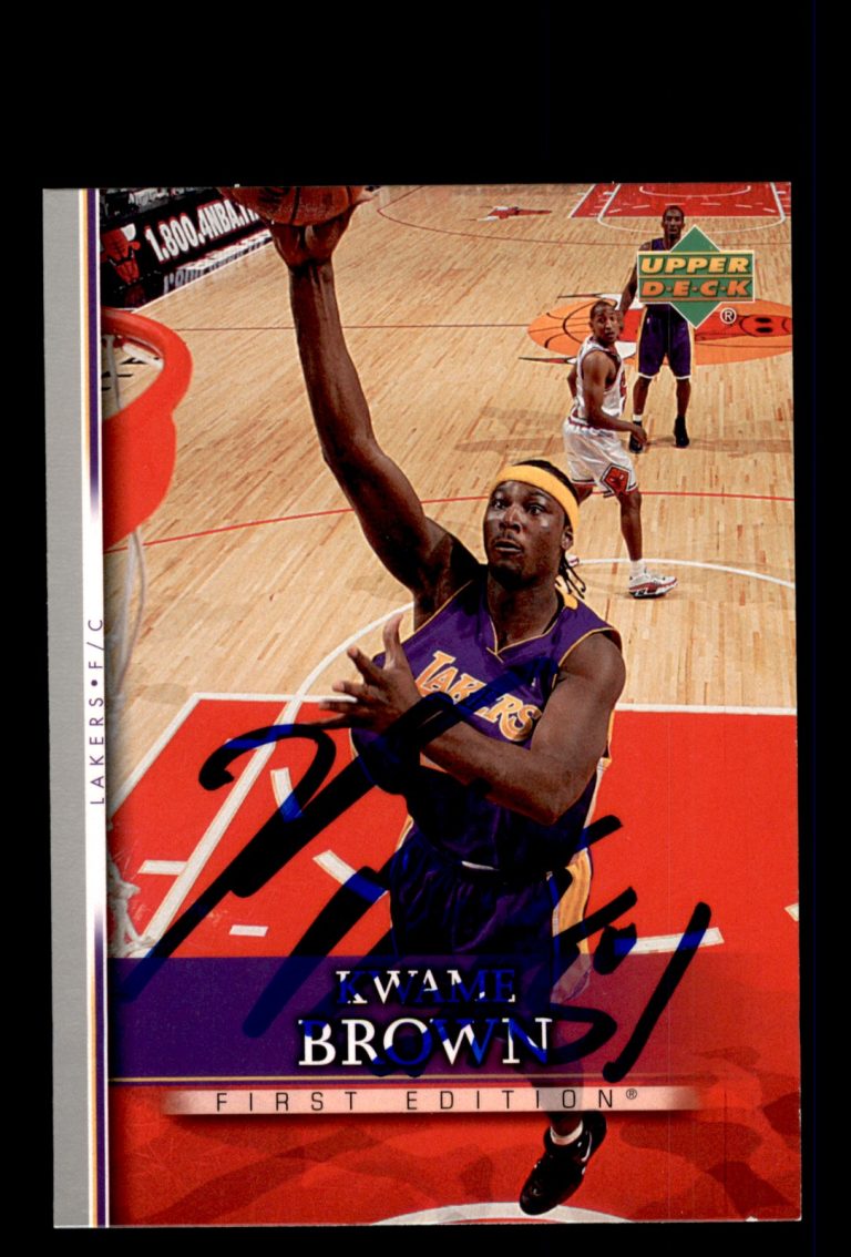 Signed Basketball Card Auto Kwame Brown 2007-08 Upper Deck First Edition #41