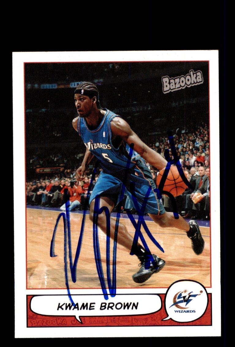 Signed Basketball Card Auto Kwame Brown 2004-05 Bazooka #116 Washington Wizards