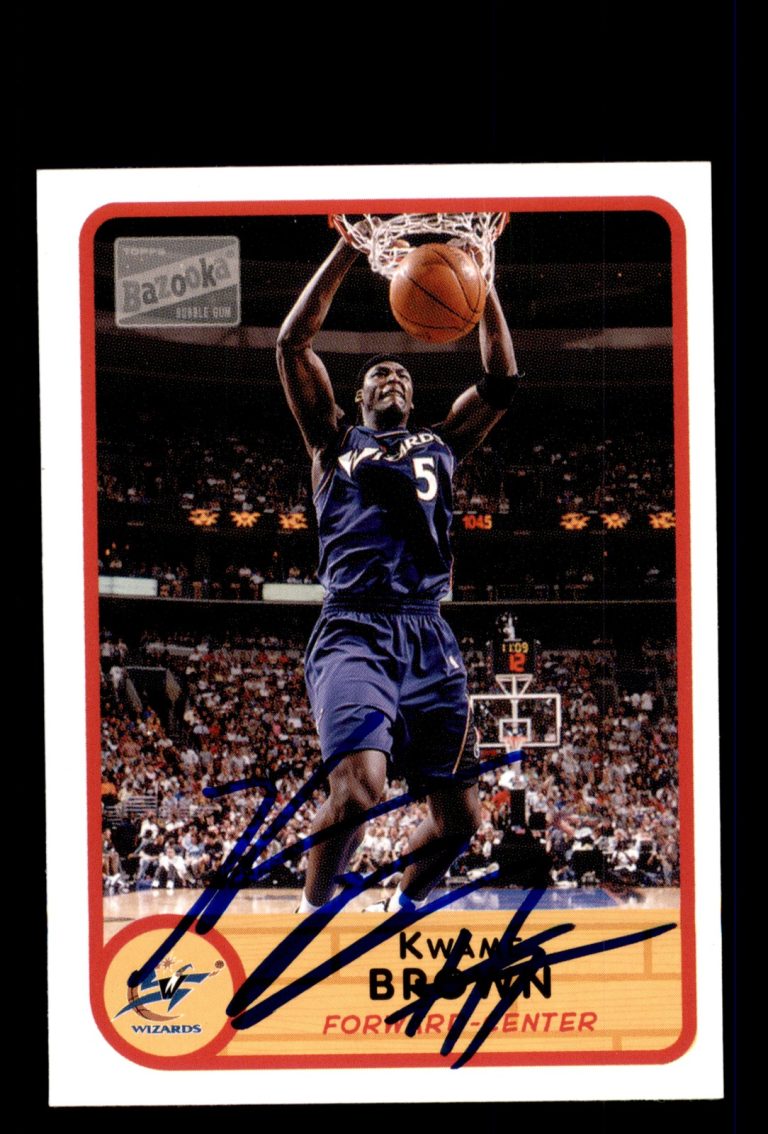 Signed Basketball Card Auto Kwame Brown 2003-04 Bazooka #39 Washington Wizards