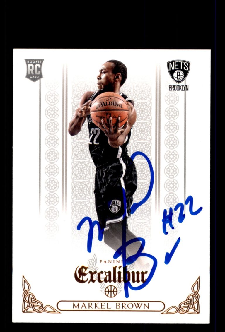 Signed Basketball Card Auto Markel Brown 2014-15 Panini Excalibur #196 Nets