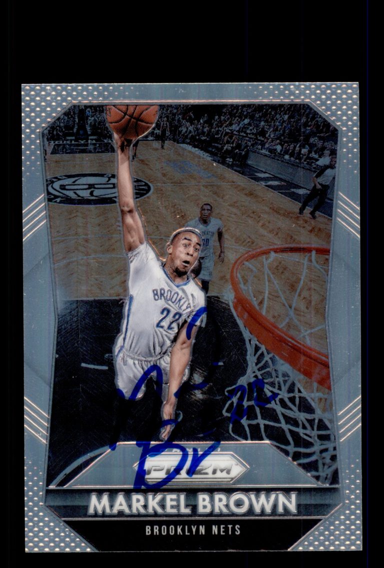Signed Basketball Card Auto Markel Brown 2015-16 Panini Prizm #198 Brooklyn Nets