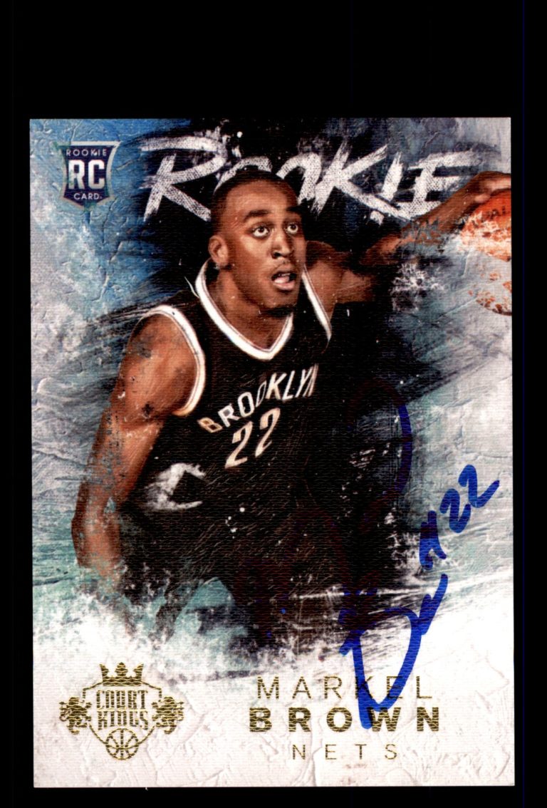Signed Basketball Card Auto Markel Brown 2014-15 Panini Court Kings #124 Nets