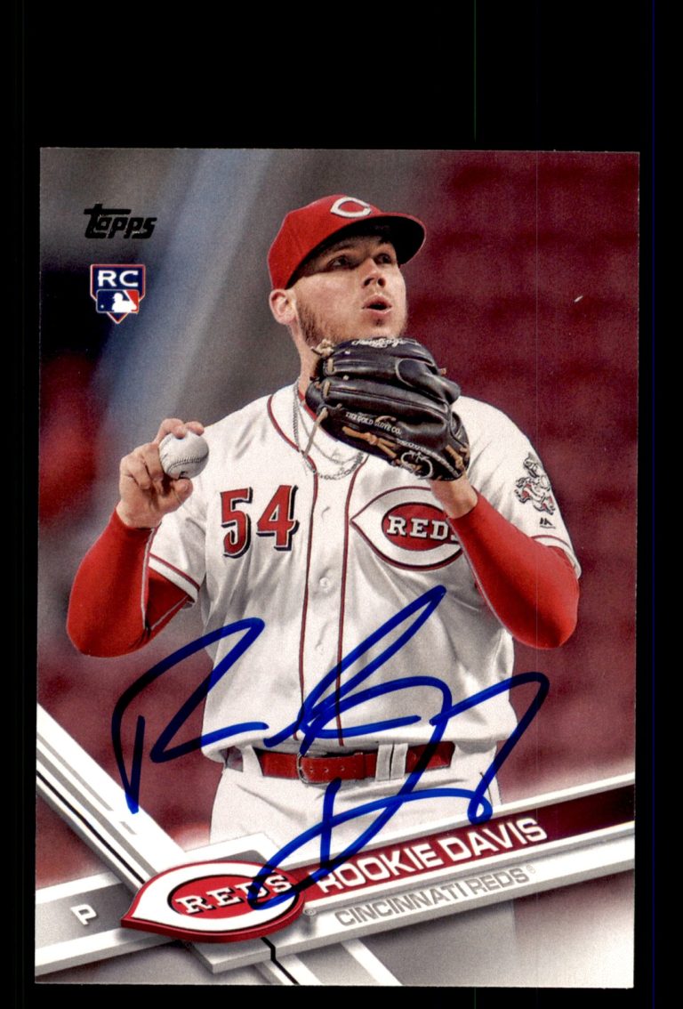 Signed Baseball Card Auto Rookie Davis 2017 Topps Update #US211 Cincinnati Reds