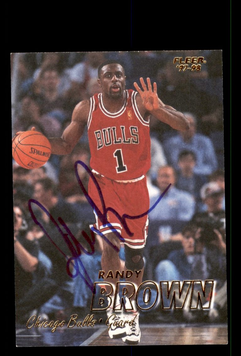 Signed Basketball Card Auto Randy Brown 1997-98 Fleer #229 Chicago Bulls