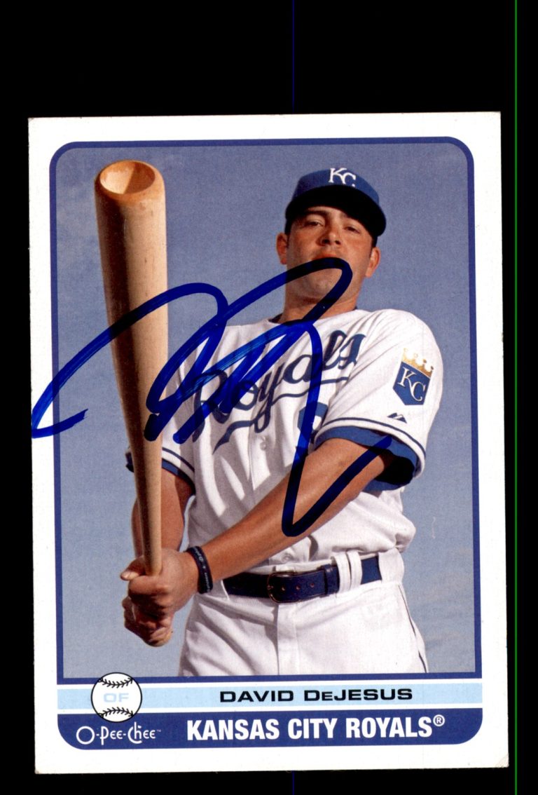 Signed Baseball Card Auto David DeJesus 2009 O-Pee-Chee #167 Kansas City Royals
