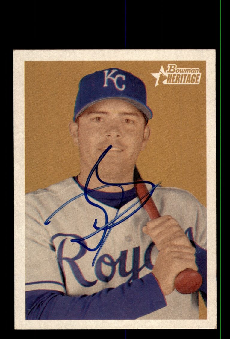 Signed Baseball Card Auto David DeJesus 2006 Bowman Heritage #163 Royals