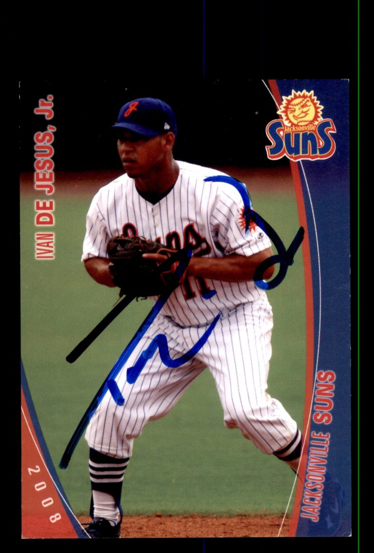Signed Baseball Card Auto Ivan DeJesus Jr. 2008 Grandstand Jacksonville Suns #7