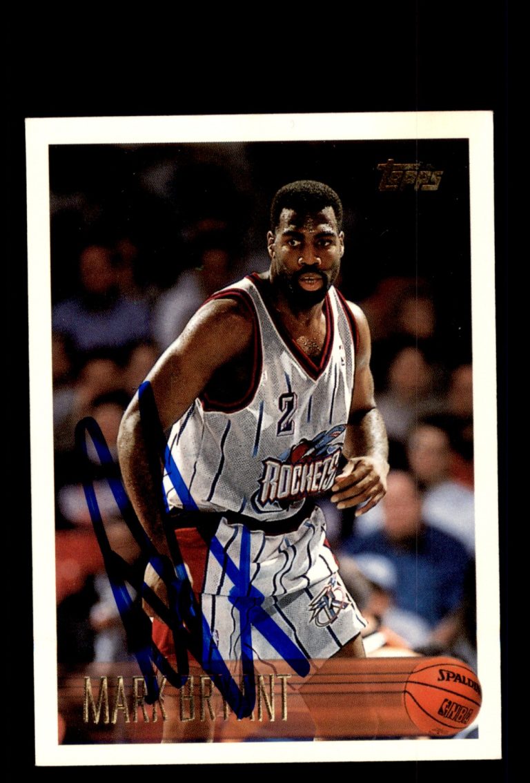 Signed Basketball Card Auto Mark Bryant 1996-97 Topps #26 Houston Rockets