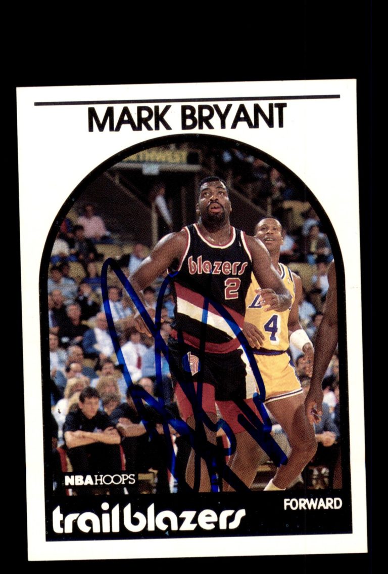 Signed Basketball Card Auto Mark Bryant 1989-90 Hoops #36 Portland Trail Blazers