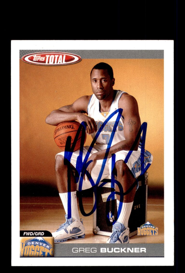 Signed Basketball Card Auto Greg Buckner 2004-05 Topps Total #267 Denver Nuggets