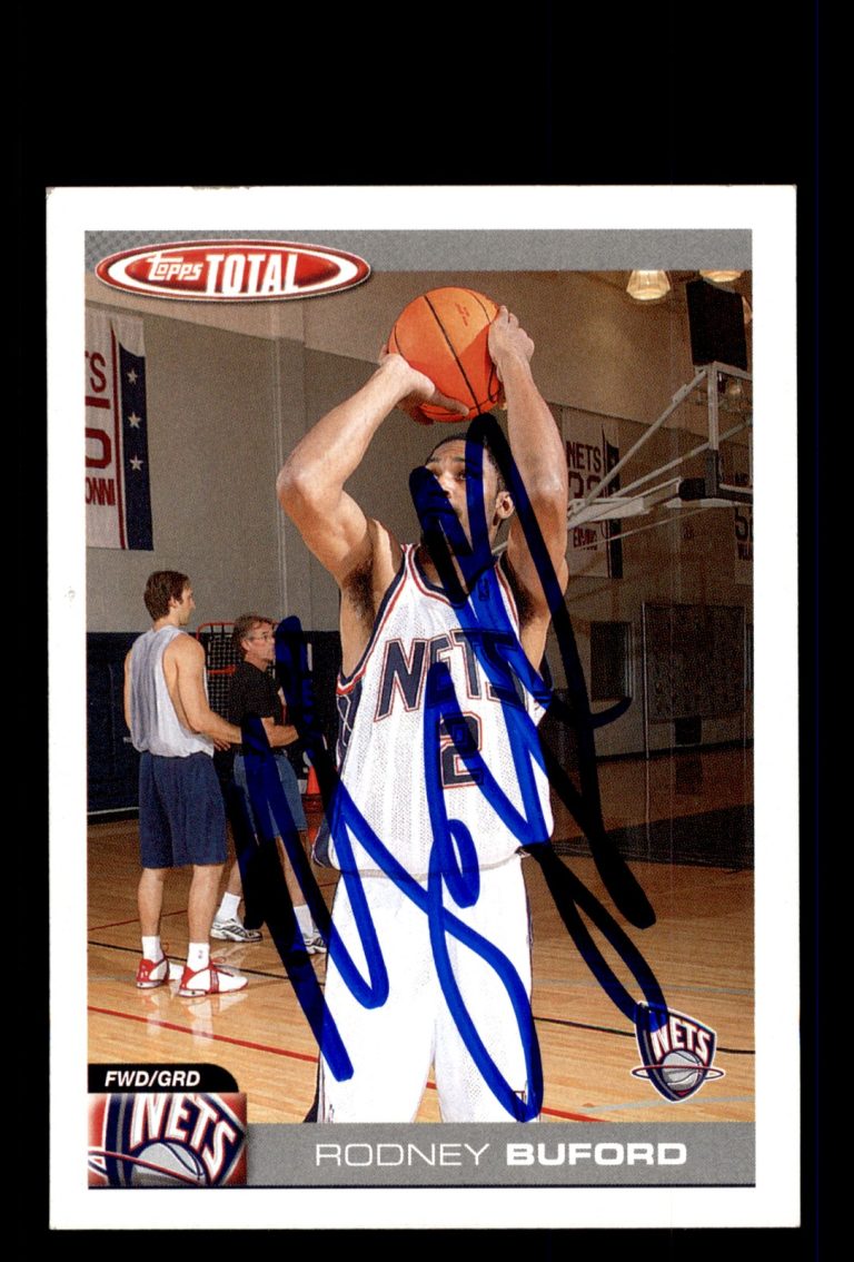 Signed Basketball Card Auto Rodney Buford 2004-05 Topps Total #16 Nets
