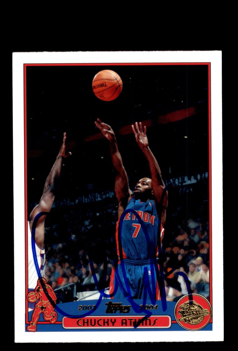 Signed Basketball Card Auto Chucky Atkins 2003-04 Topps #146 Pistons Factory Set