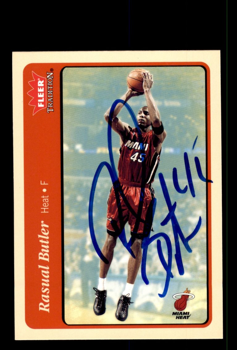Signed Basketball Card Auto Rasual Butler 2004-05 Fleer Tradition #43 Miami Heat