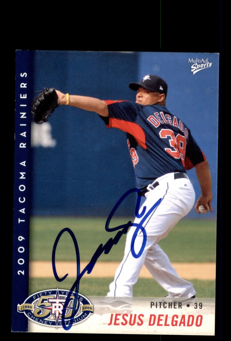 Signed Baseball Card Auto Jesus Delgado 2009 MultiAd Tacoma Rainiers #26