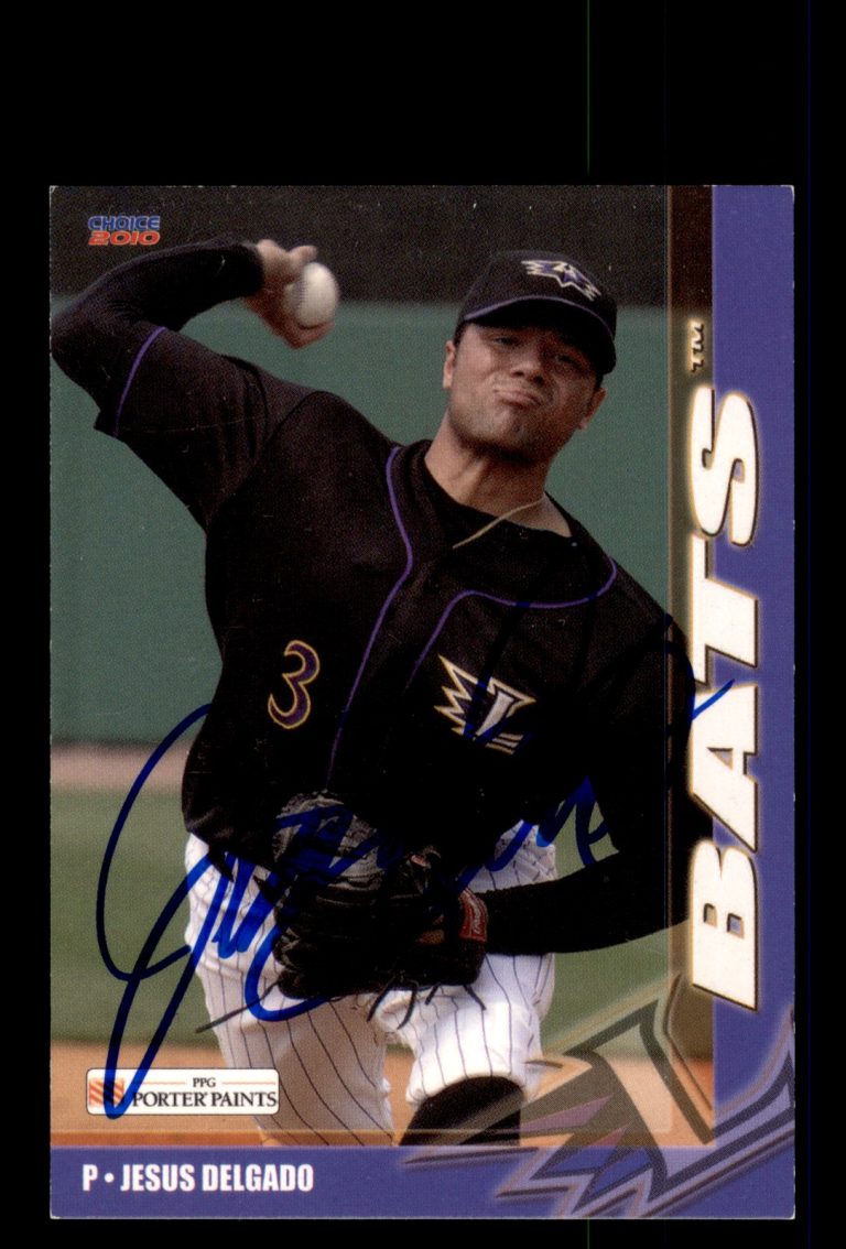 Signed Baseball Card Auto Jesus Delgado 2010 Choice Louisville Bats #10