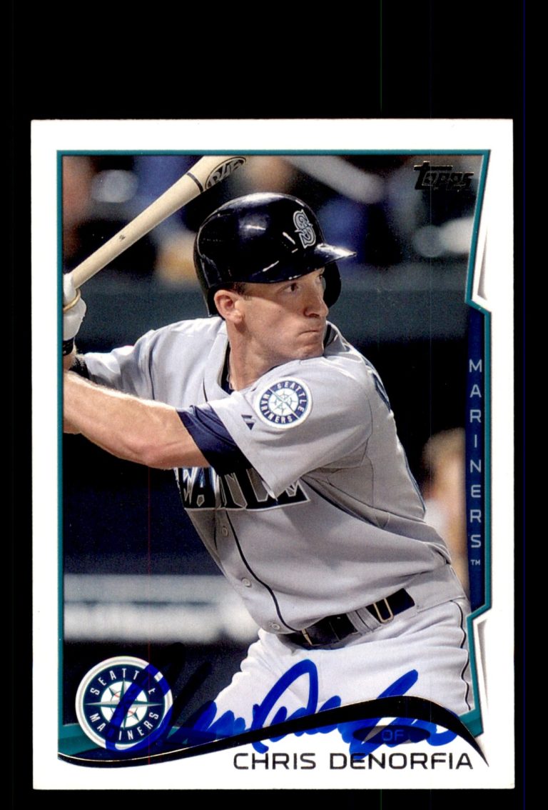 Signed Baseball Card Auto Chris Denorfia 2014 Topps #US-131 Seattle Mariners