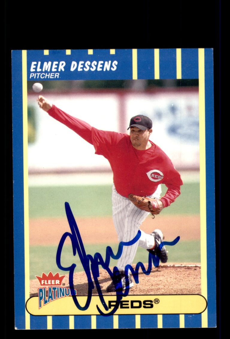 Signed Baseball Card Auto Elmer Dessens 2003 Fleer Platinum #60 Reds