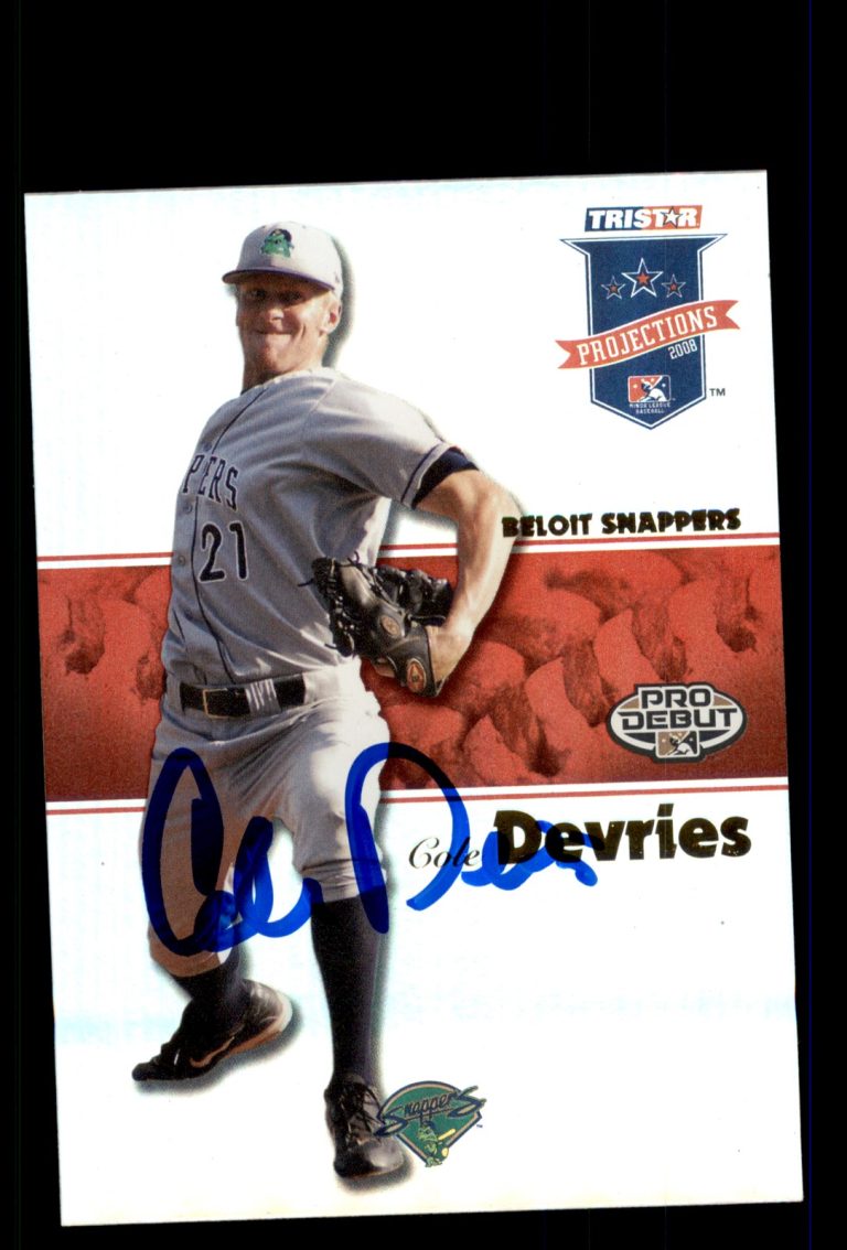 Signed Baseball Card Auto Cole Devries 2008 TriStar PROjections #104 Ref.