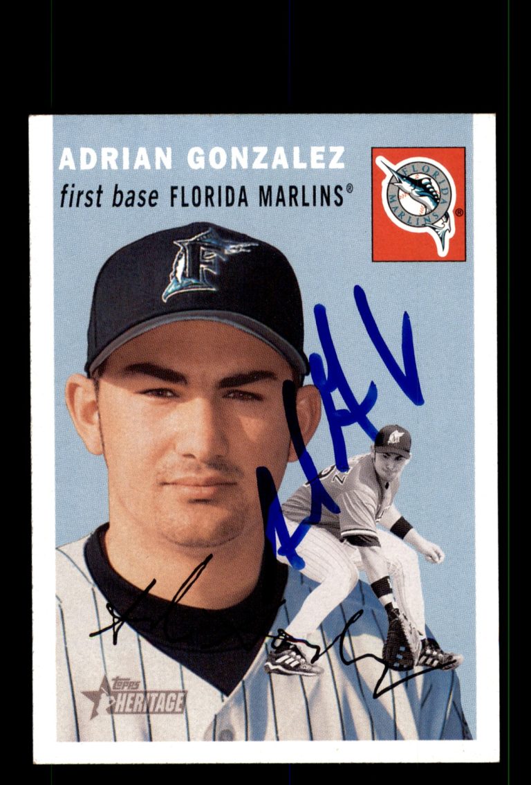 Signed Baseball Card Auto Adrian Gonzalez 2003 Topps Heritage #19 Marlins