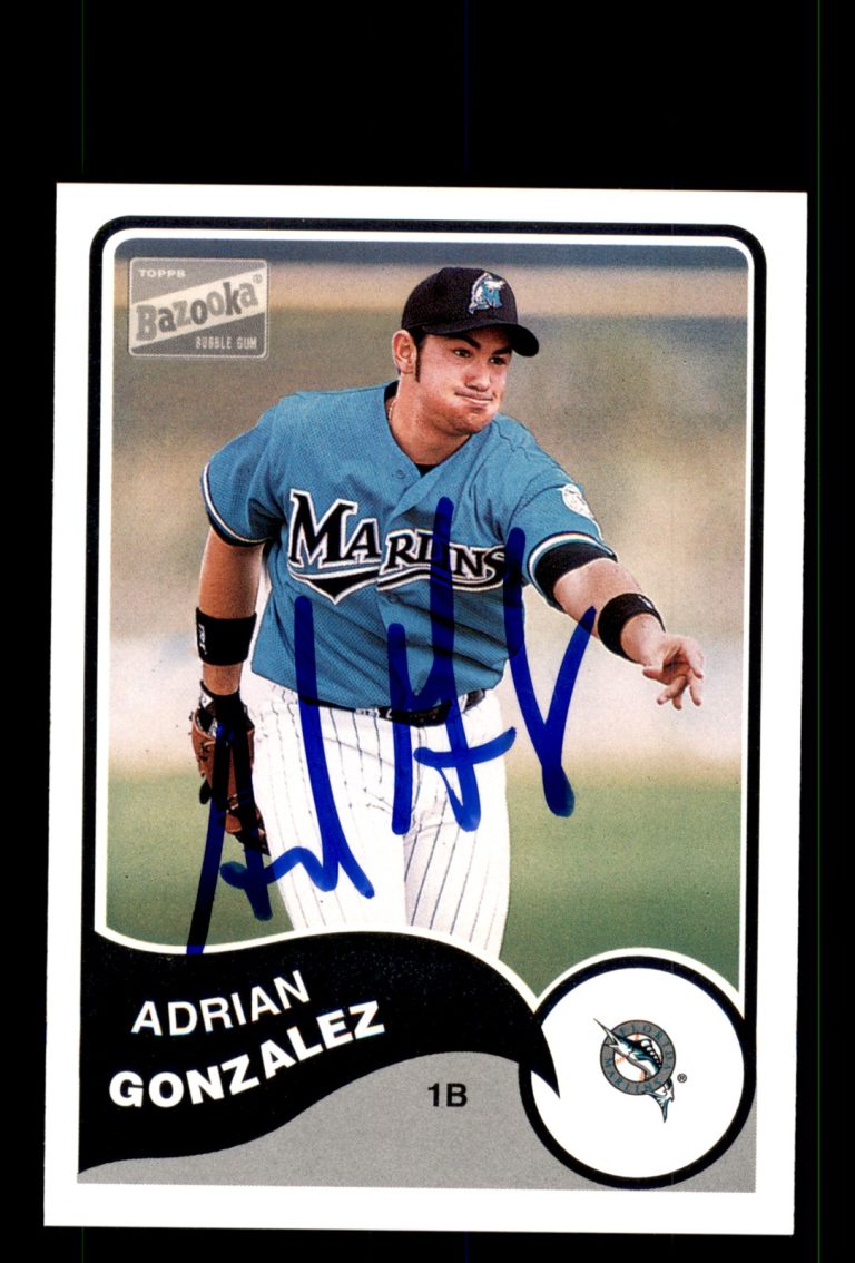Signed Baseball Card Auto Adrian Gonzalez 2003 Bazooka #233 Florida Marlins