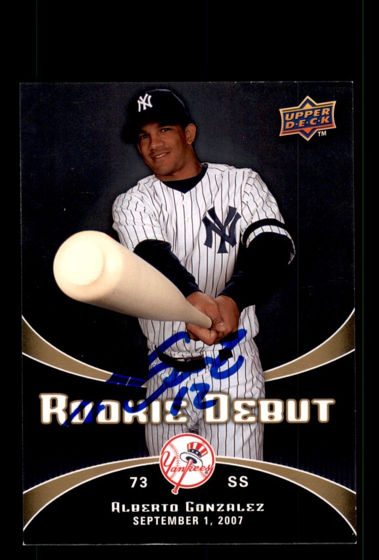 Signed Baseball Card Auto Alberto Gonzalez 2008 Upper Deck #18 New York Yankees