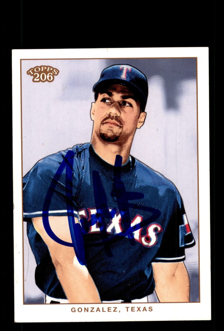 Signed Baseball Card Auto Juan Gonzalez 2002 Topps 206 #5 Texas Rangers