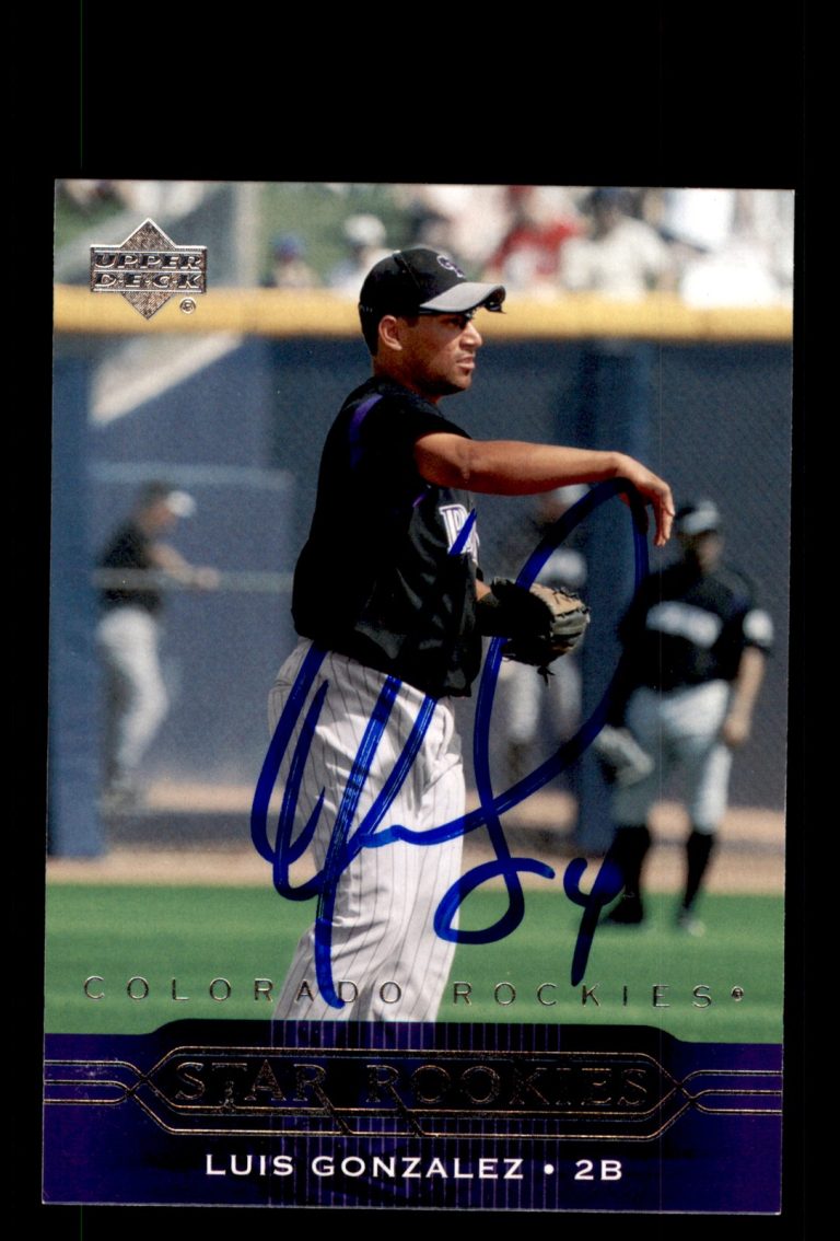 Signed Baseball Card Auto Luis Gonzalez 2005 Upper Deck #229 Colorado Rockies