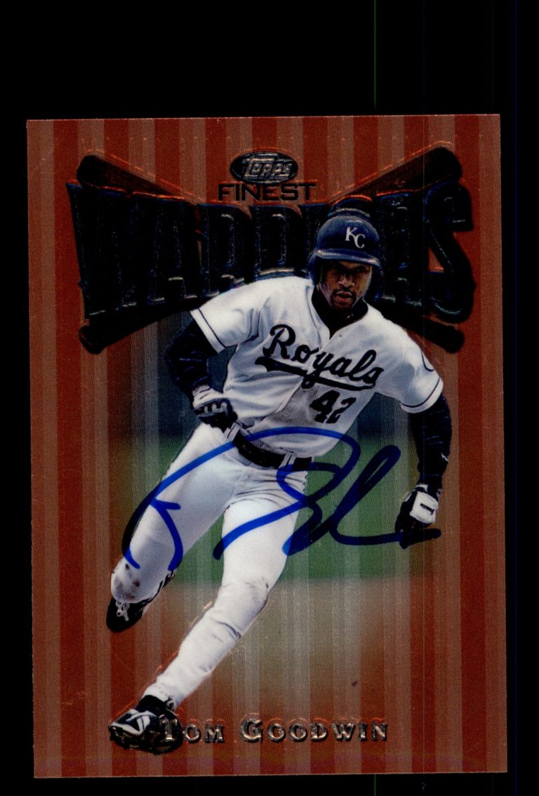 Signed Baseball Card Auto Tom Goodwin 1997 Finest #98 Kansas City Royals