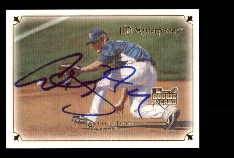 Signed Baseball Card Auto Alex Gordon 2007 Upper Deck Masterpieces #65 Royals