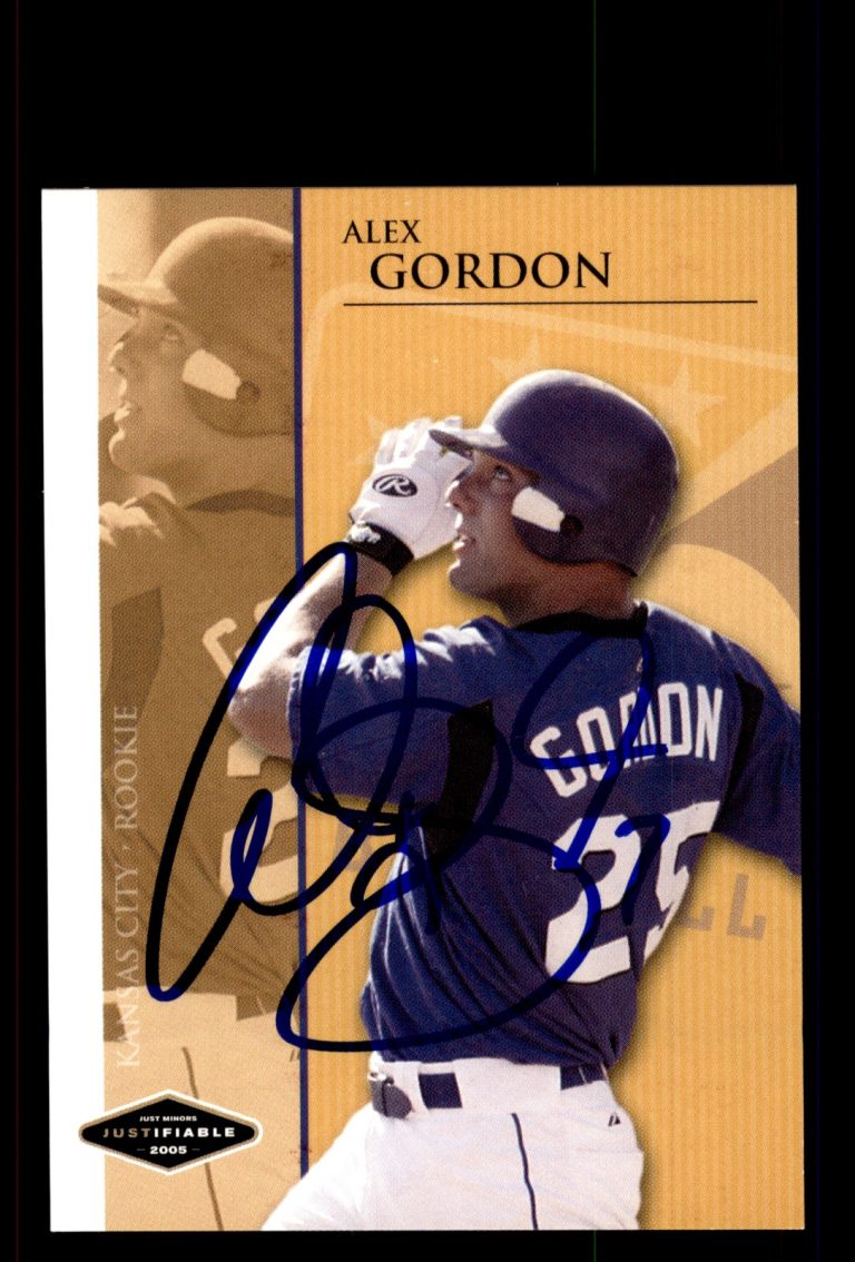 Signed Baseball Card Auto Alex Gordon 2005 Justifiable #JFP-13 Royals RC