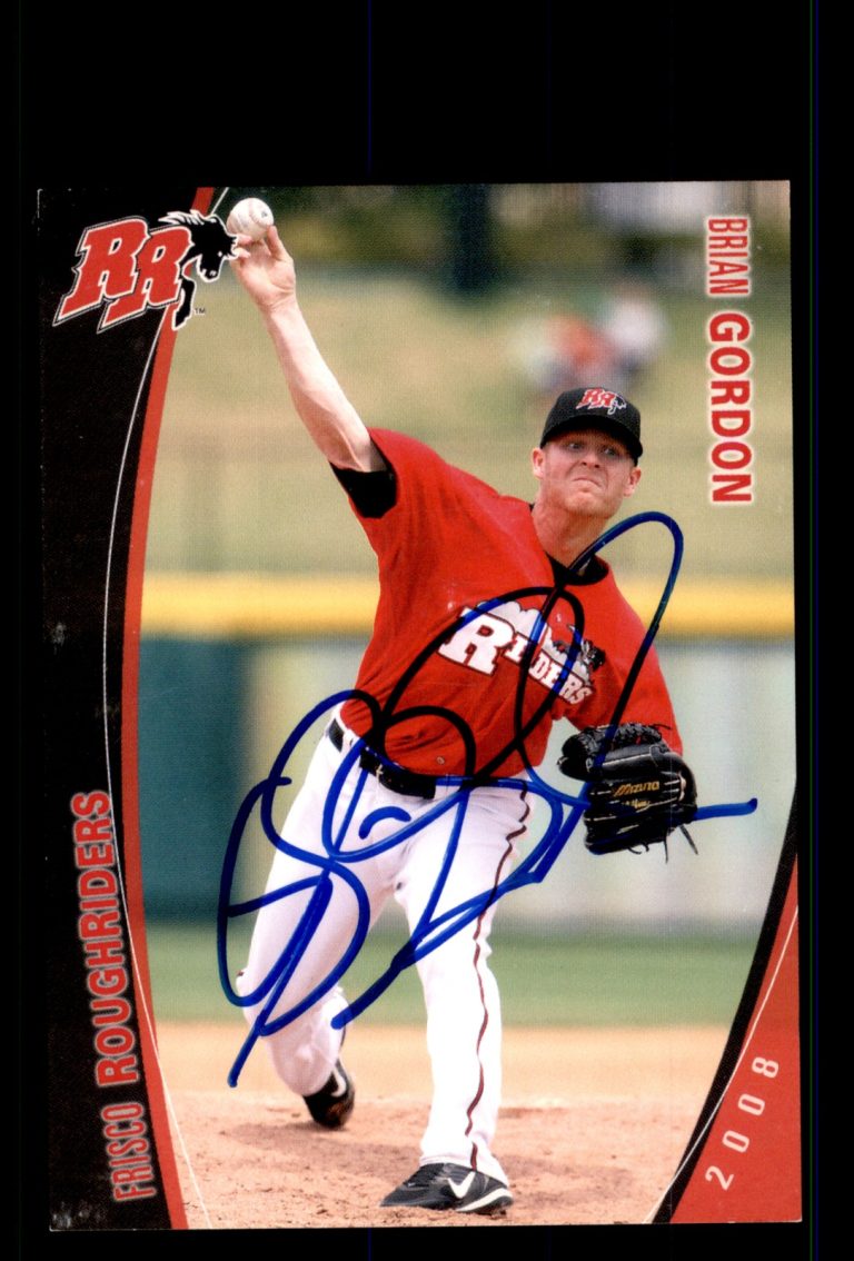 Signed Baseball Card Auto Brian Gordon 2008 Grandstand Frisco RoughRiders