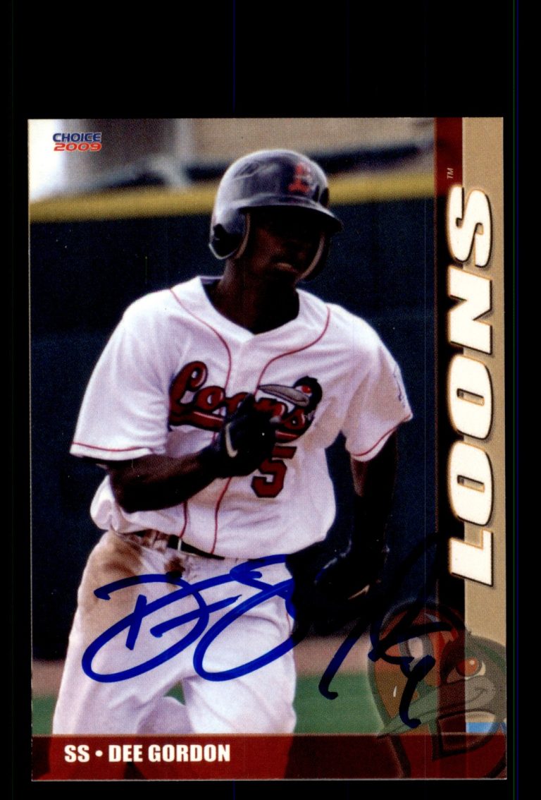 Signed Baseball Card Auto Dee Gordon 2009 Choice Great Lakes Loons #02