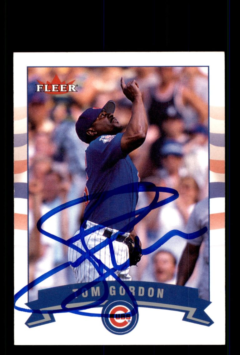 Signed Baseball Card Auto Tom Gordon 2002 Fleer #238 Chicago Cubs